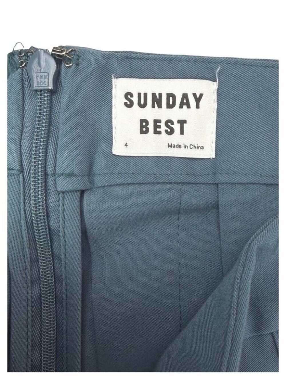 SUNDAY BEST Aritzia Olive Micro High Waisted Pleated Skirt Size 4 Blue - Picture 6 of 7